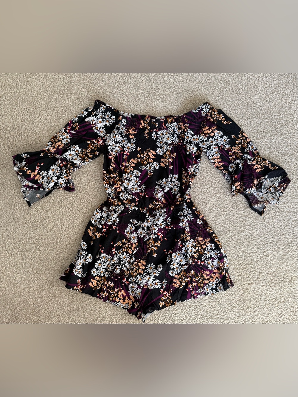 Express Black Floral Romper